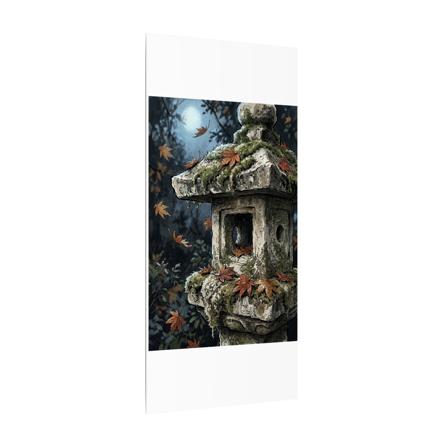 Shibui Stone Lantern Canvas Art - Japandi Minimal Line