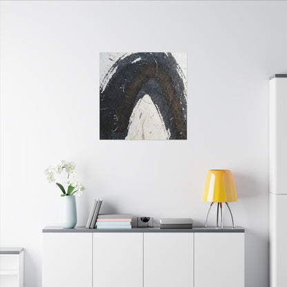Moody Ink Brushstroke Canvas Art - Moody Minimal Dark Japandi