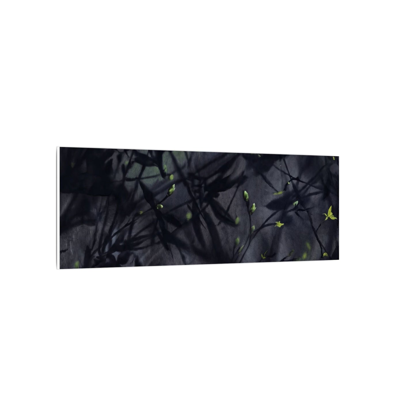 Shadow Play Spring Canvas Art | Dark Japandi Atmospheric Design