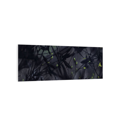 Shadow Play Spring Canvas Art | Dark Japandi Atmospheric Design