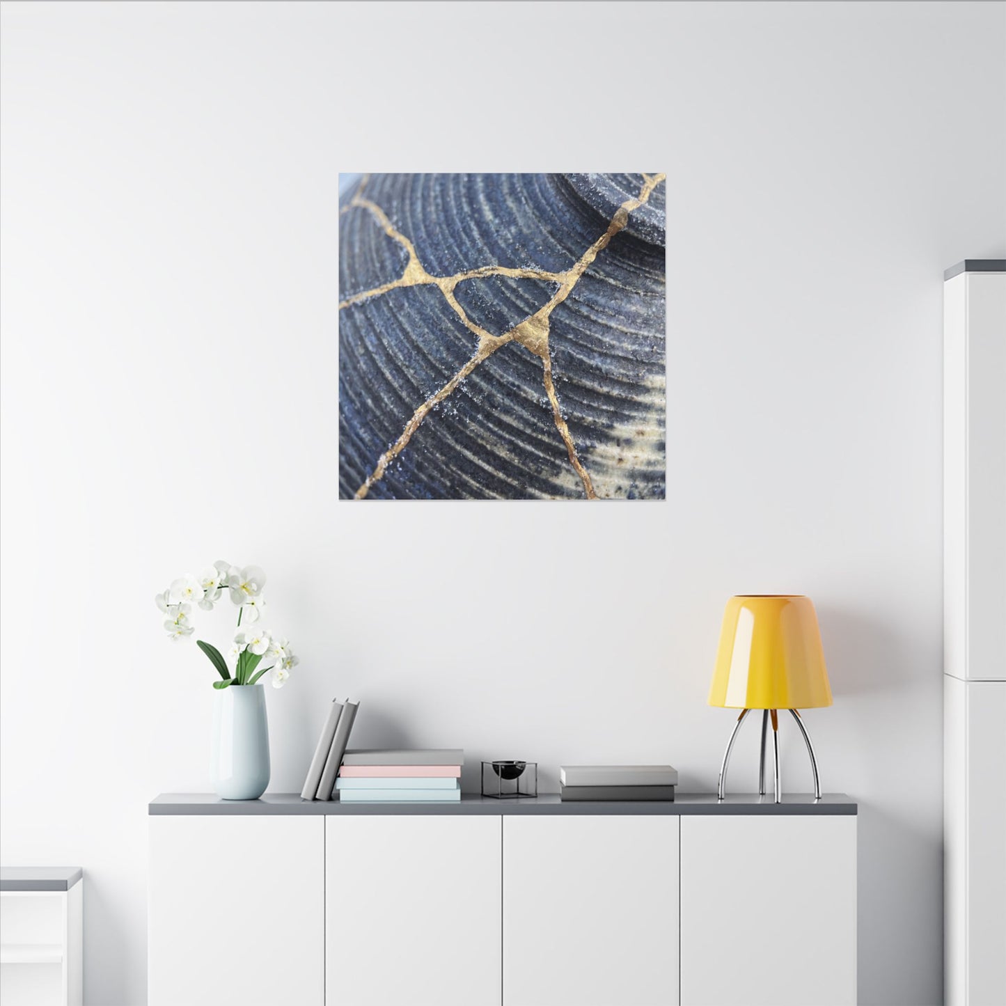 Shibui Water Ripple Canvas Art - Kintsugi Gold Repair
