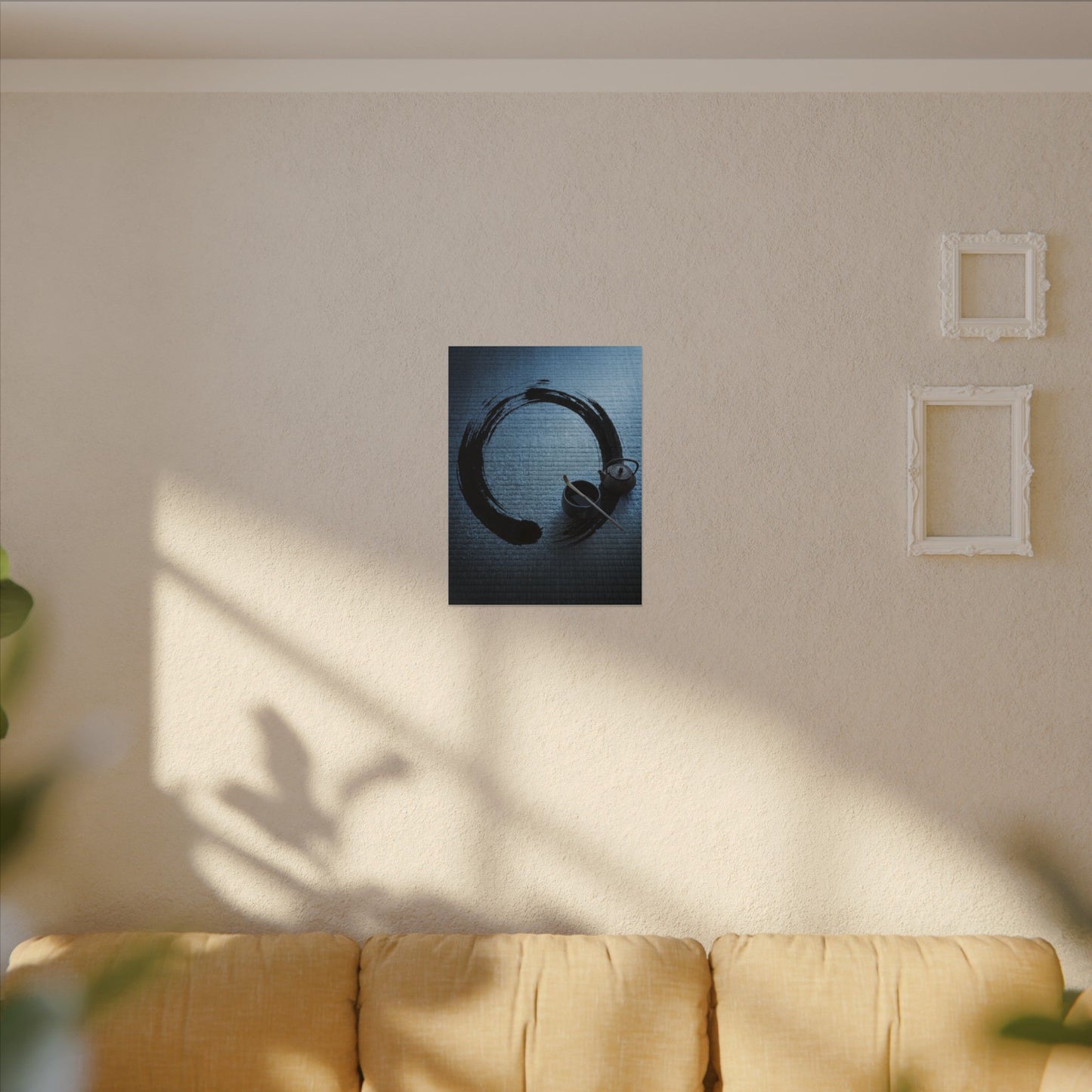 Winter Tea Ceremony Enso Canvas Art | Peaceful Decor
