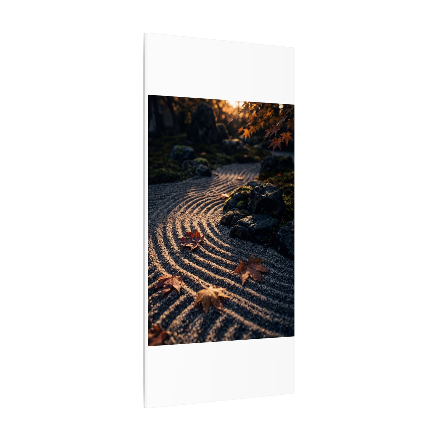 Rock Garden Moody Minimal Canvas Art | Bold Dark Japandi Art