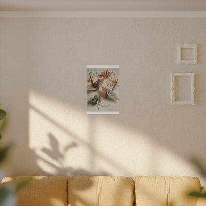 Paper Fold Spring Canvas Art | Japandi Earthy Design