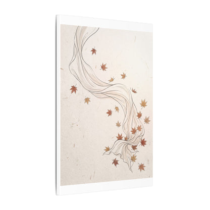 Japandi Silk Drape in Dawn | Minimal Line Canvas Art