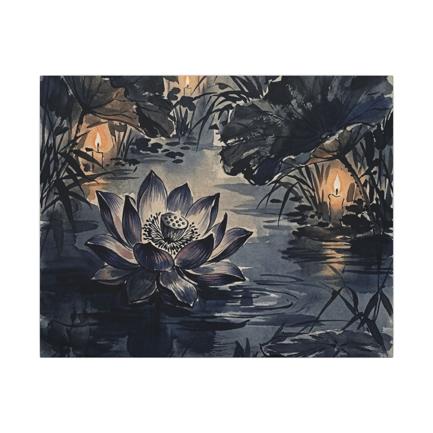 Fukinsei Lotus Flower Canvas Art - Zen Sumi E Art Print
