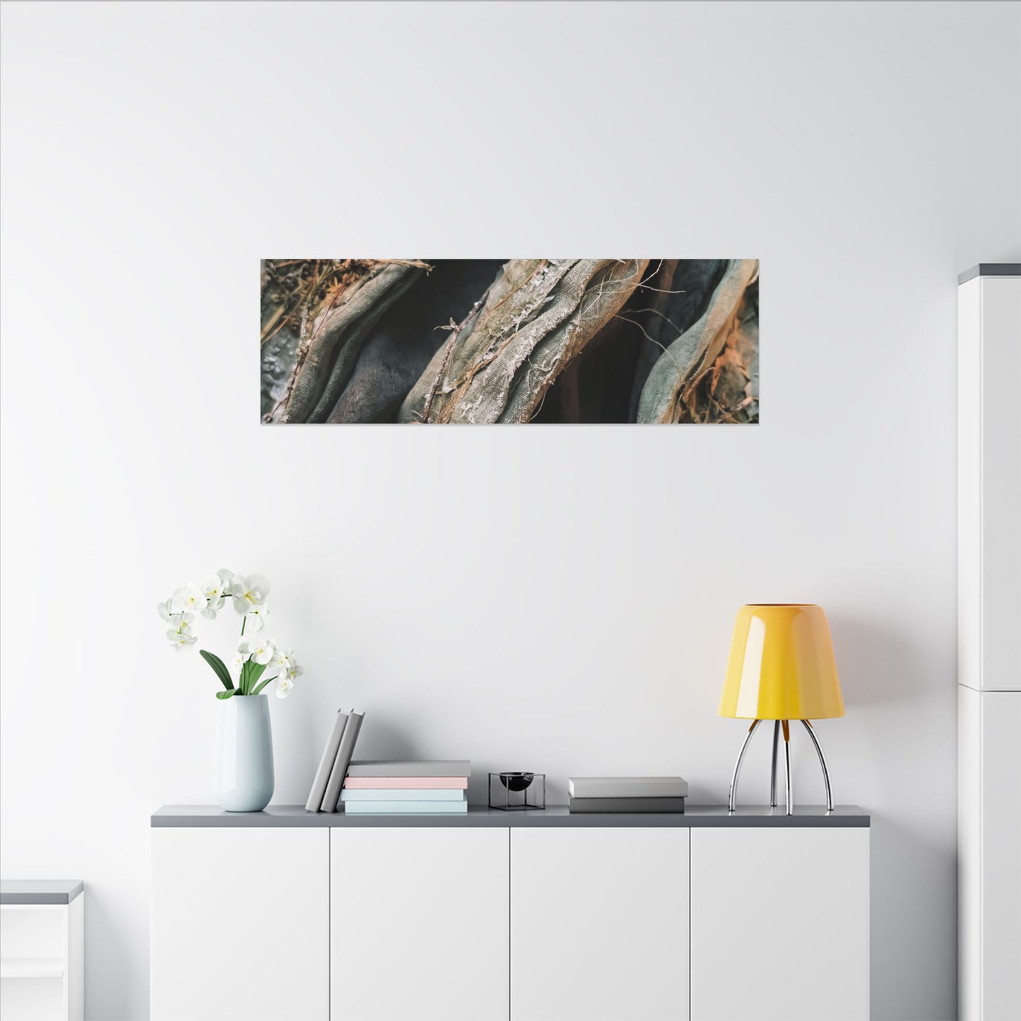 Silk Drape Winter Canvas Art | Japandi Cozy Design