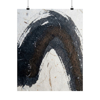 Ink Brushstroke Moody Minimal Wall Art Print | Atmospheric Dark Japandi Art