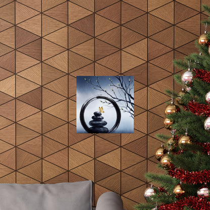 Zen River Stones in Dawn | Enso Wall Art Print