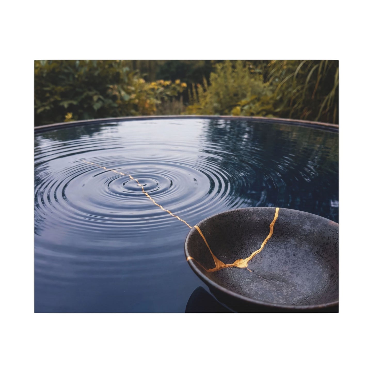 Kintsugi Water Ripple in Overcast | Broken Beauty Canvas Art