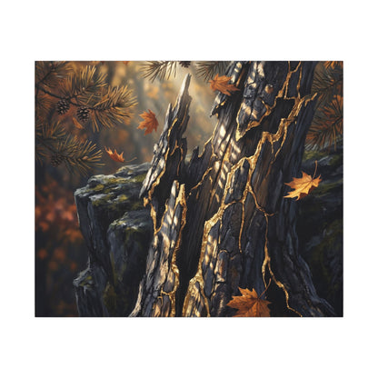 Pine Tree Autumn Canvas Art | Kintsugi Beautiful Design