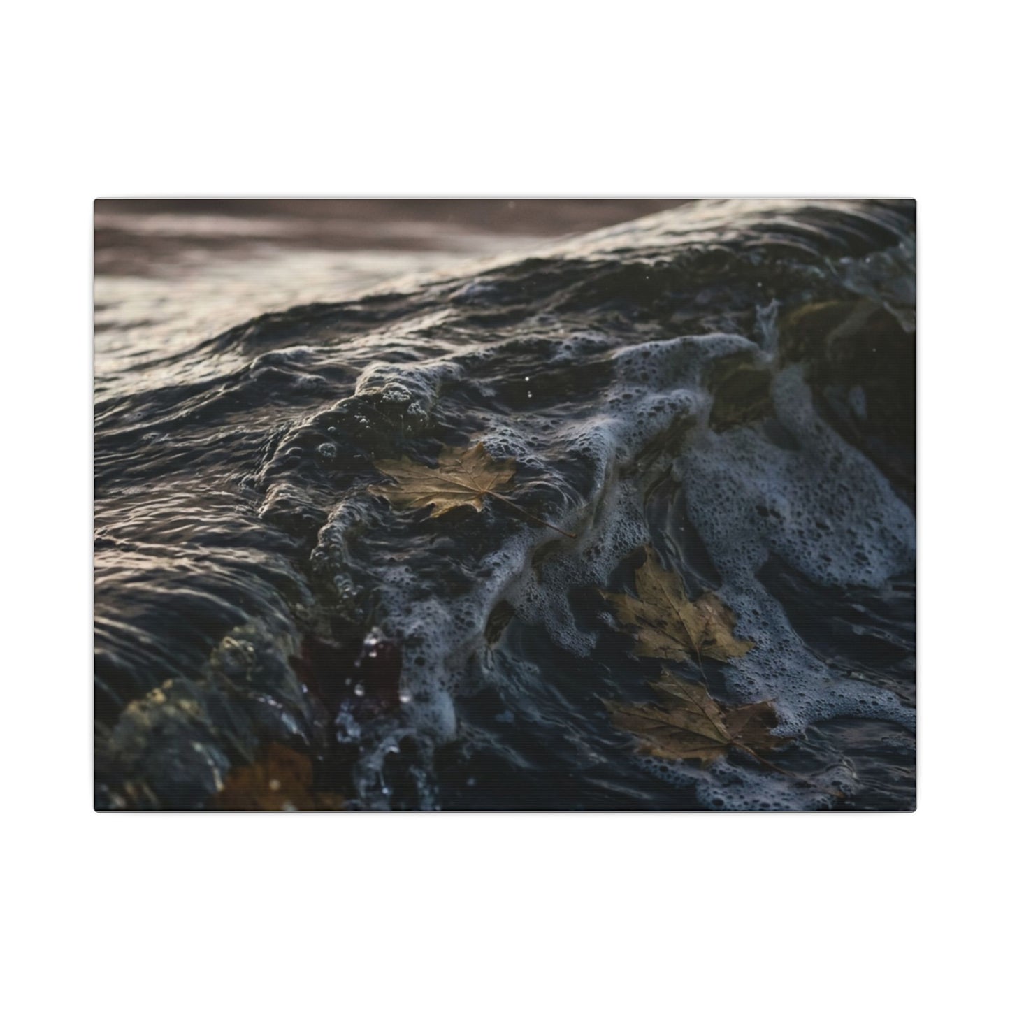 Dark Japandi Ocean Wave in Dawn | Moody Minimal Canvas Art