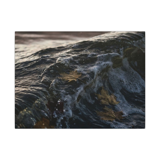 Dark Japandi Ocean Wave in Dawn | Moody Minimal Canvas Art