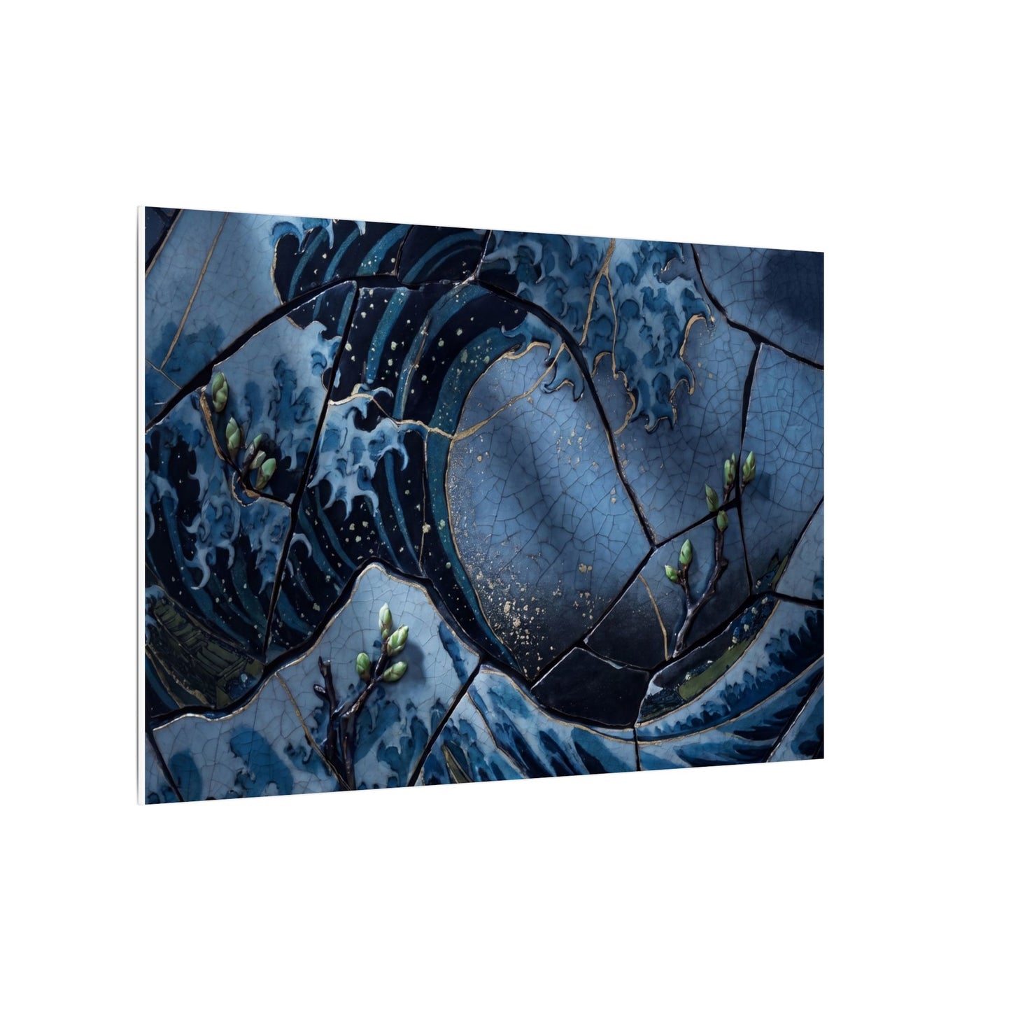 Ocean Wave Spring Canvas Art | Kintsugi Artful Design