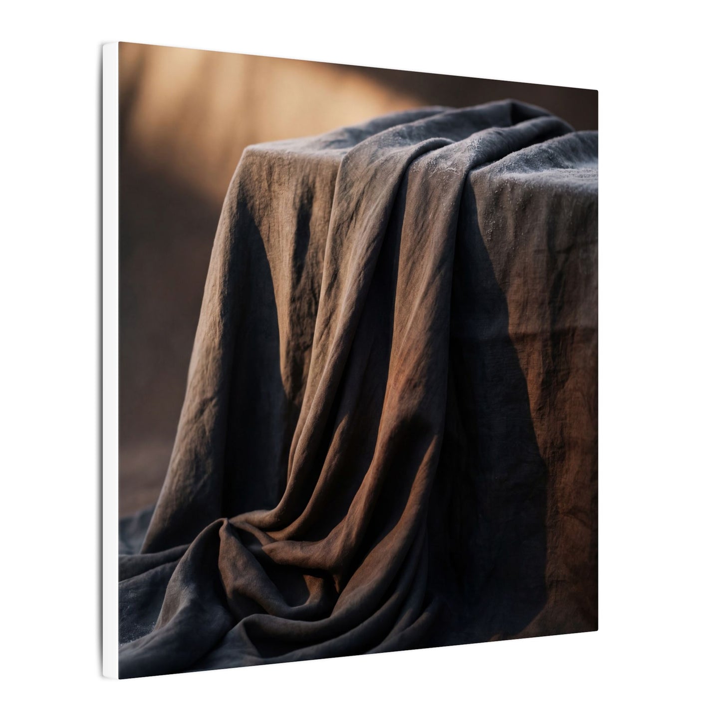 Silk Drape Canvas Art | Winter Dark Japandi Shadow Zen Art