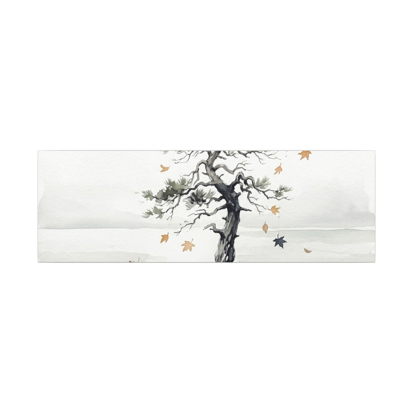 Japandi Pine Tree in Overcast | Watercolor Canvas Art