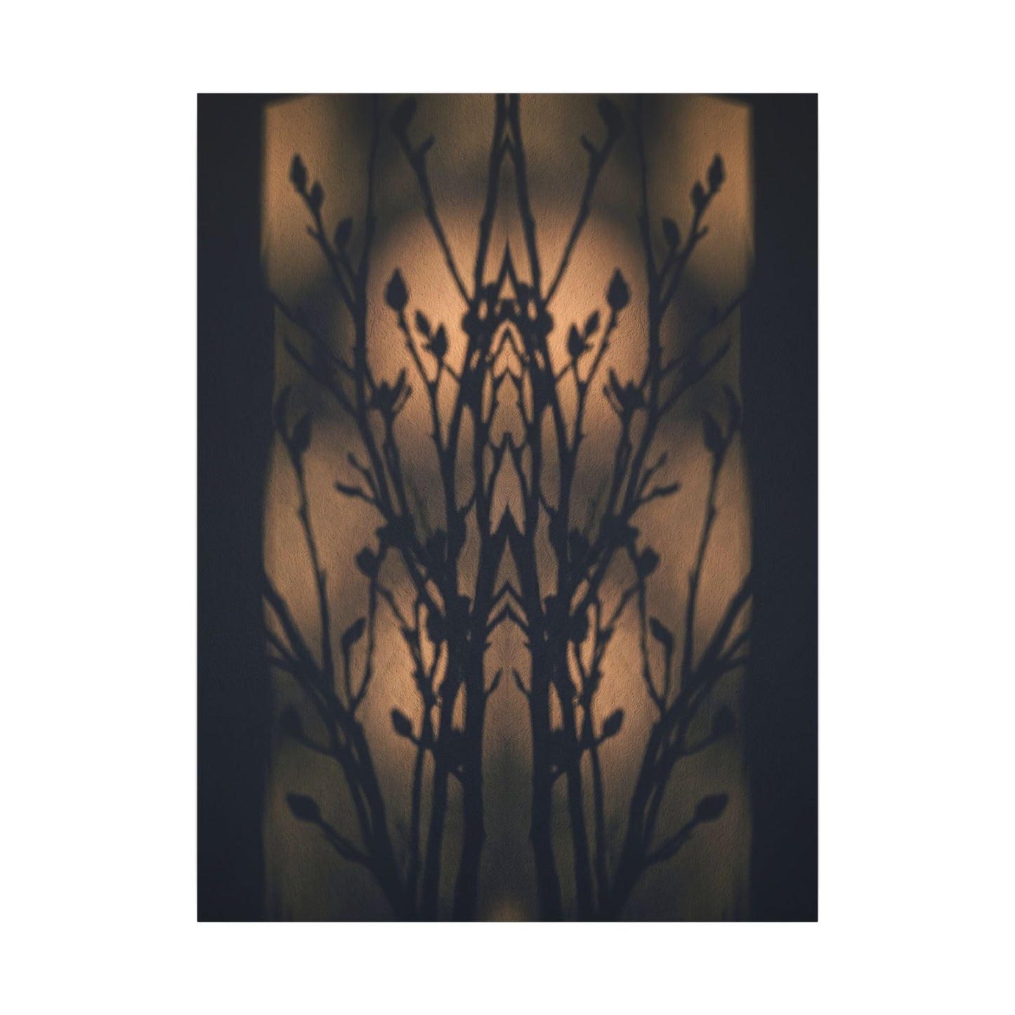 Dark Japandi Shadow Play in Golden Hour | Shadow Zen Canvas Art