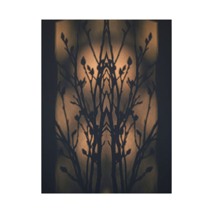 Dark Japandi Shadow Play in Golden Hour | Shadow Zen Canvas Art
