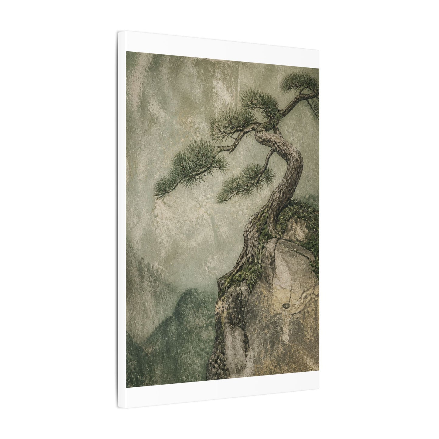 Fukinsei Pine Tree Canvas Art - Japandi Texture
