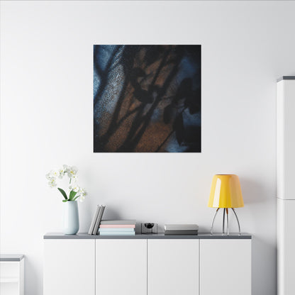 Moonlight Shadow Play Canvas Art - Dark Japandi Ma