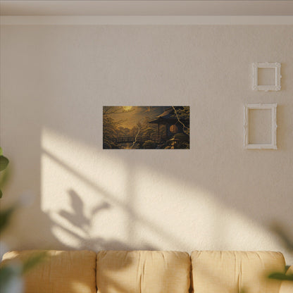 Spring Moonlit Garden Gold Vein Canvas Art | Resilient Decor