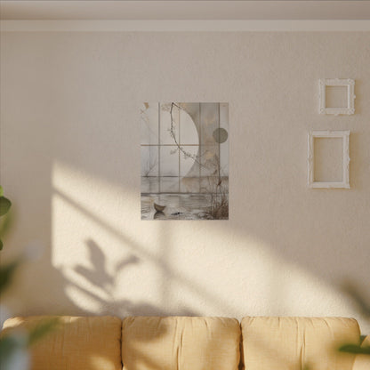 Winter Shoji Screen Japanese Pattern Canvas Art | Elegant Decor