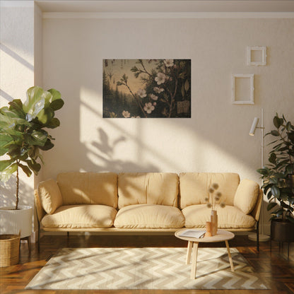 Spring Cherry Blossom Herbarium Canvas Art | Nostalgic Decor