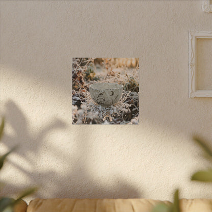 Japandi Ceramic Bowl in Golden Hour | Japanese Pattern Canvas Art