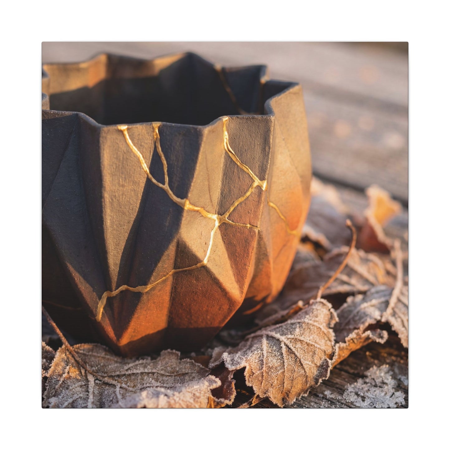 Paper Fold Gold Repair Canvas Art | Philosophical Kintsugi Art