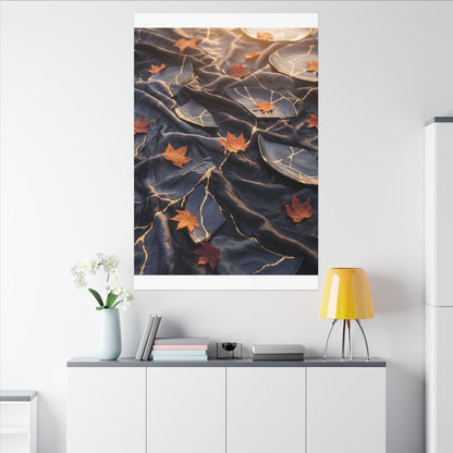 Golden Hour Silk Drape Canvas Art - Kintsugi Shibui