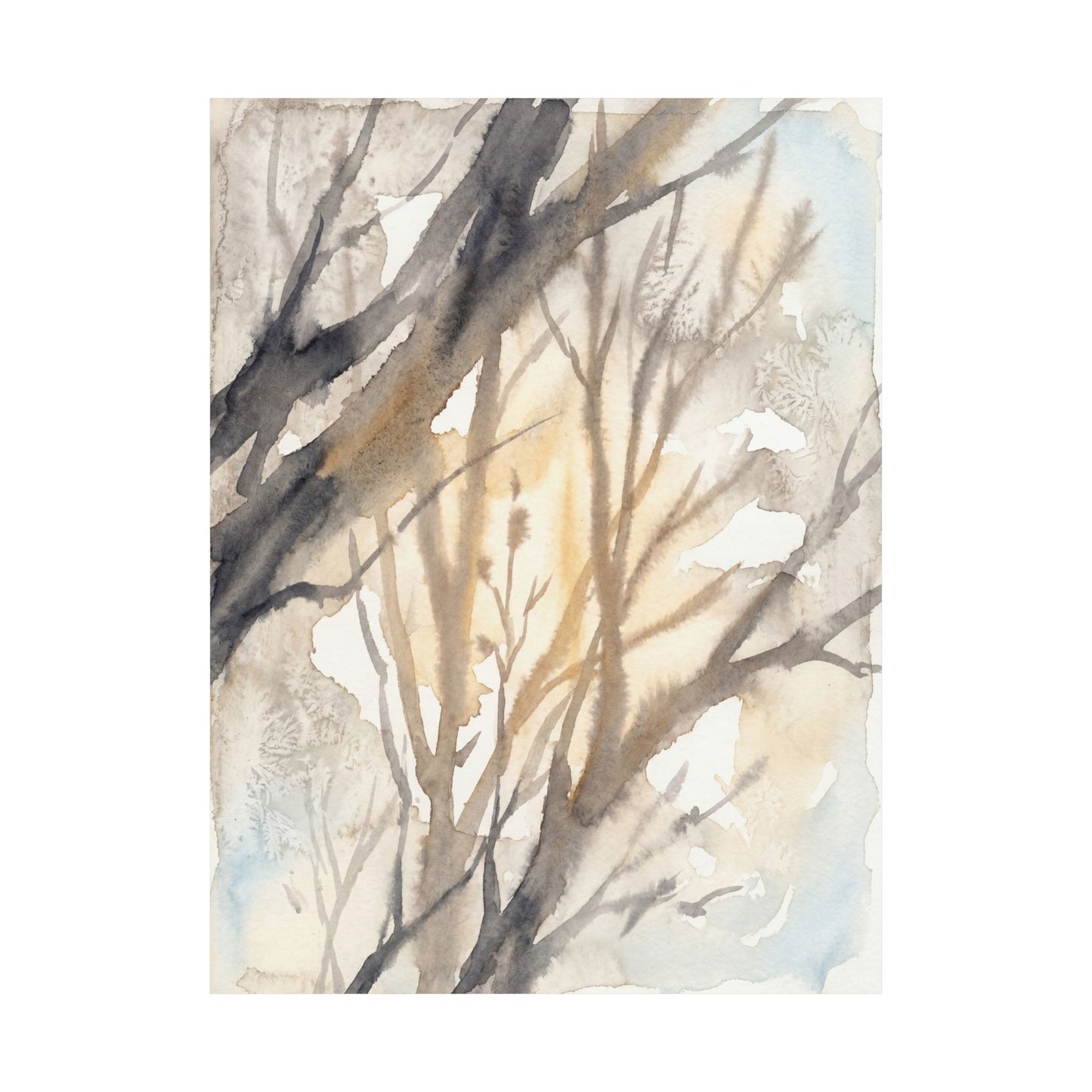 Ma Shadow Play Wall Art Print - Japandi Watercolor
