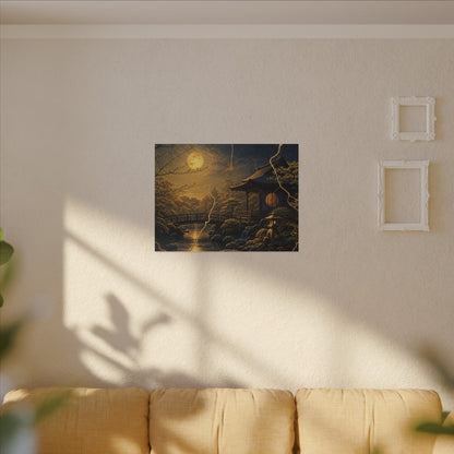 Spring Moonlit Garden Gold Vein Canvas Art | Resilient Decor