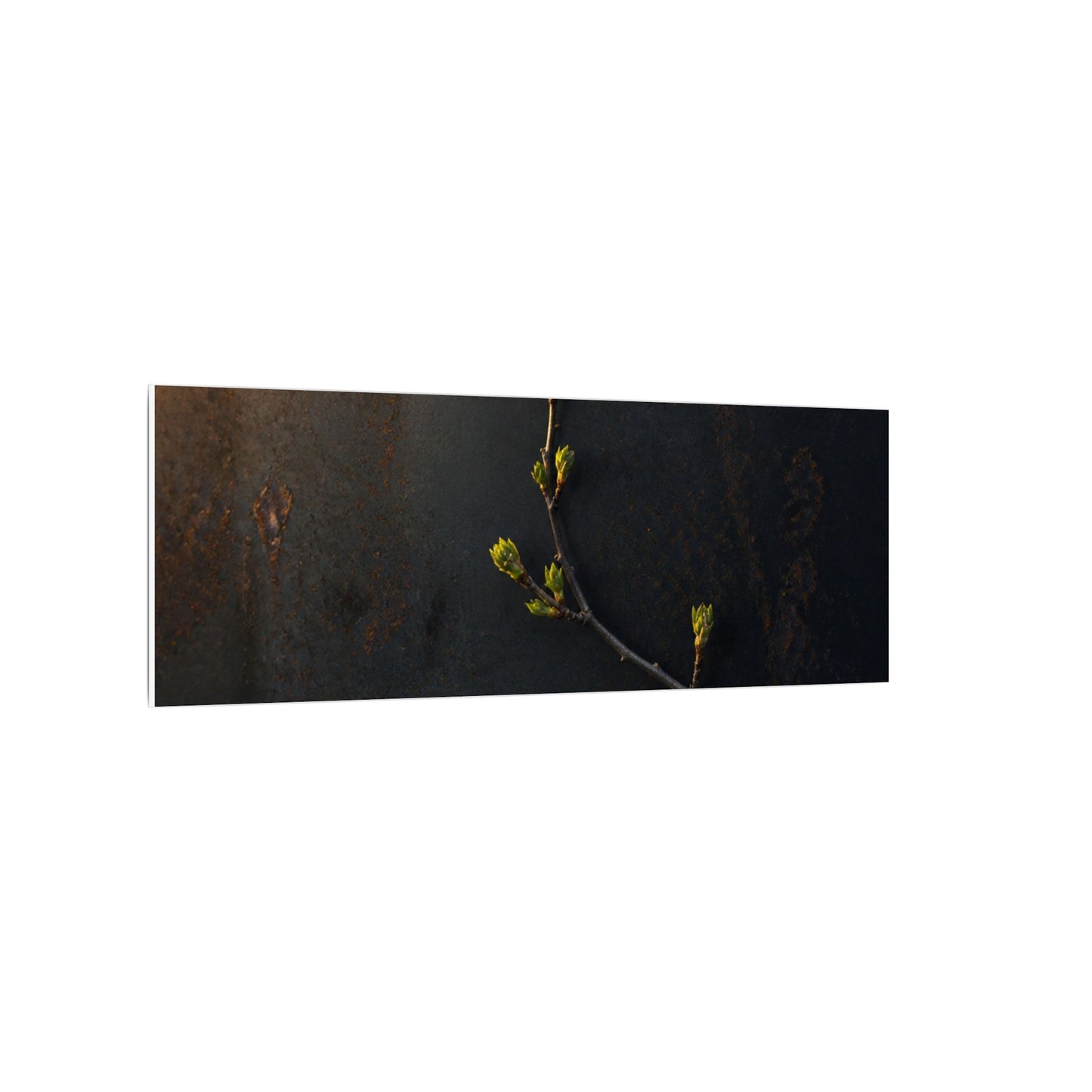 Dark Japandi Rust Patina in Golden Hour | Moody Minimal Canvas Art