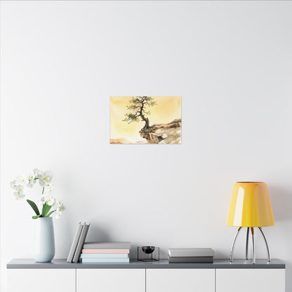 Golden Hour Pine Tree Canvas Art - Japandi Fukinsei