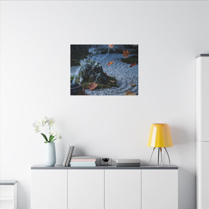 Autumn Incense Smoke Karesansui Canvas Art | Calm Decor