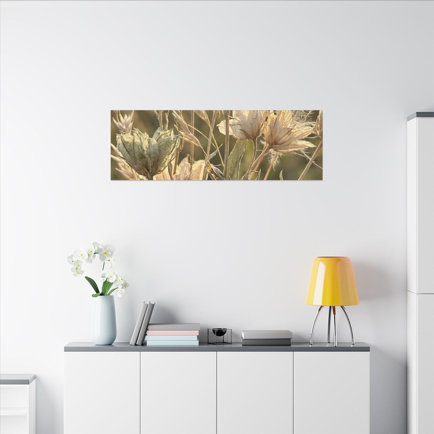 Summer Dried Flowers Minimal Line Canvas Art | Cozy Decor