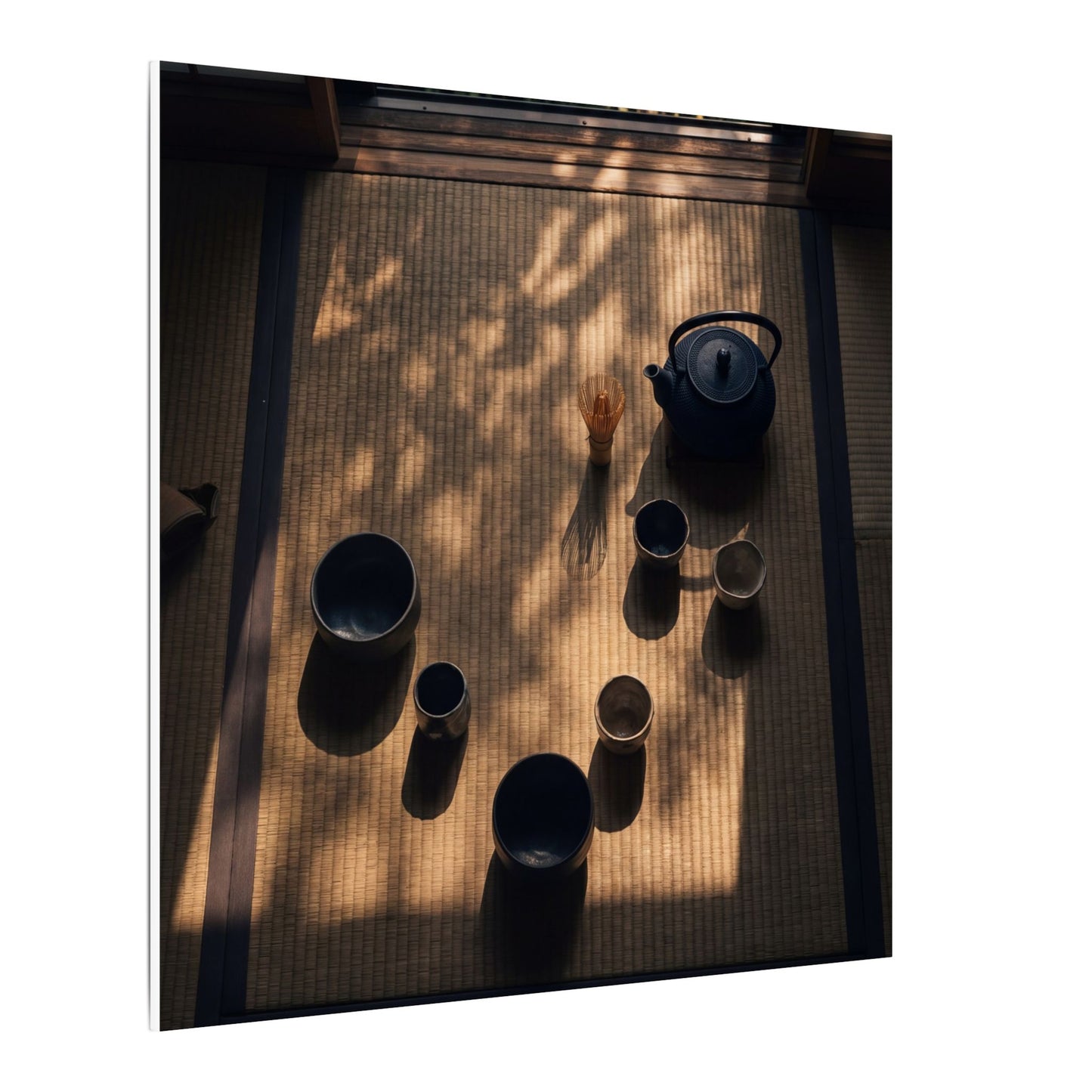 Shibui Tea Ceremony Canvas Art - Dark Japandi Shadow Zen