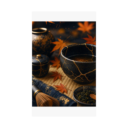 Tea Ceremony Gold Repair Wall Art Print | Healing Kintsugi Art