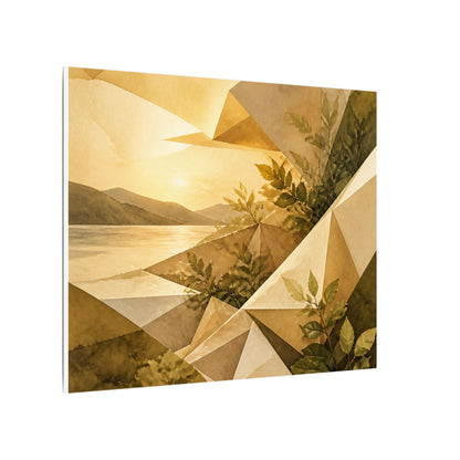 Golden Hour Paper Fold Canvas Art - Japandi Ma