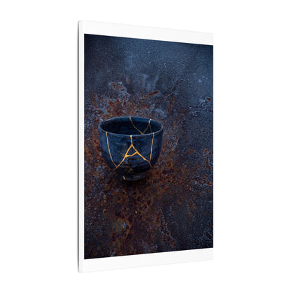 Rust Patina Winter Canvas Art | Kintsugi Healing Design