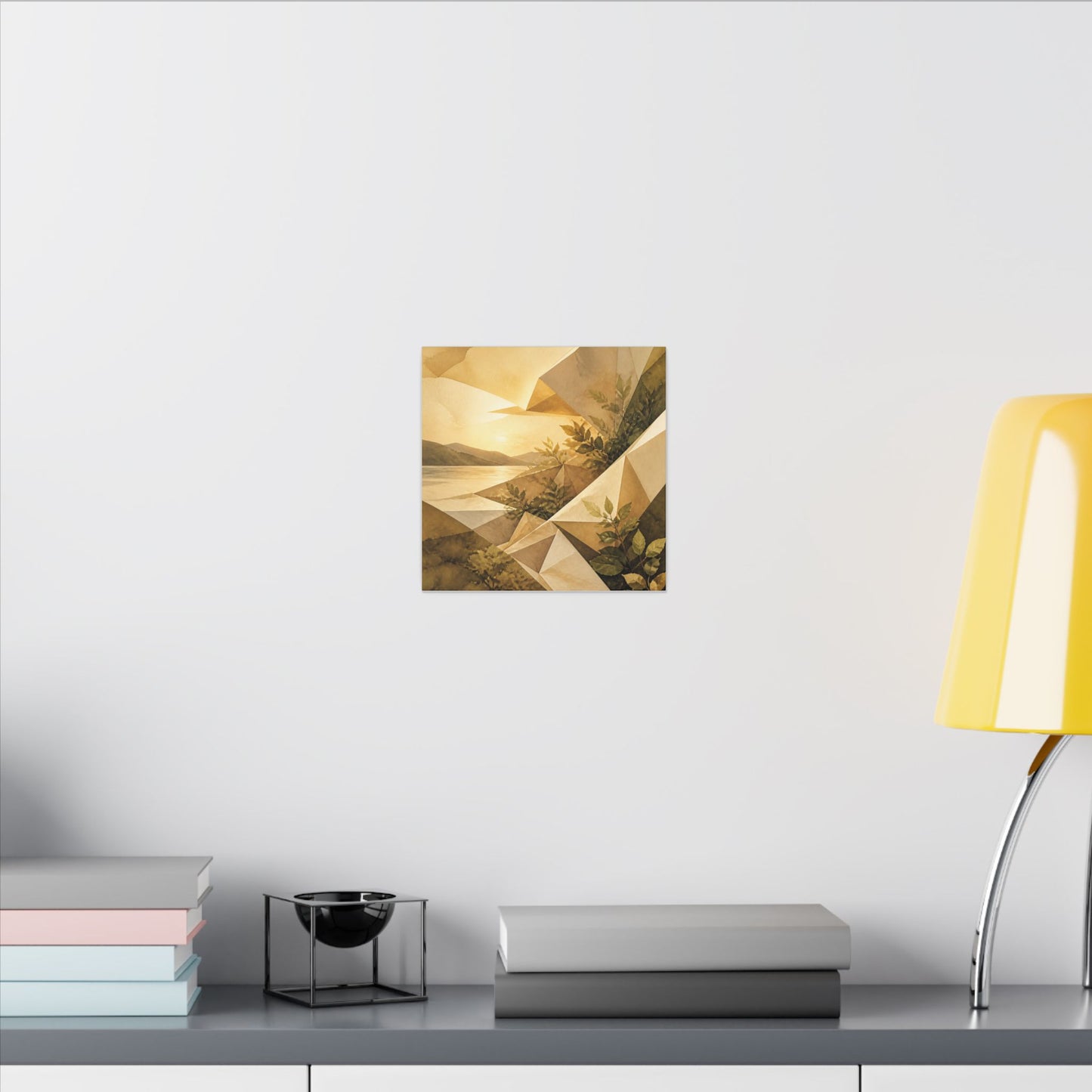 Golden Hour Paper Fold Canvas Art - Japandi Ma