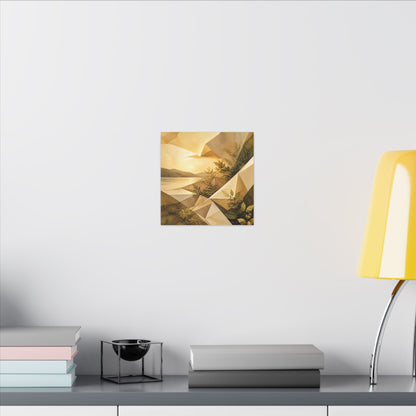 Golden Hour Paper Fold Canvas Art - Japandi Ma