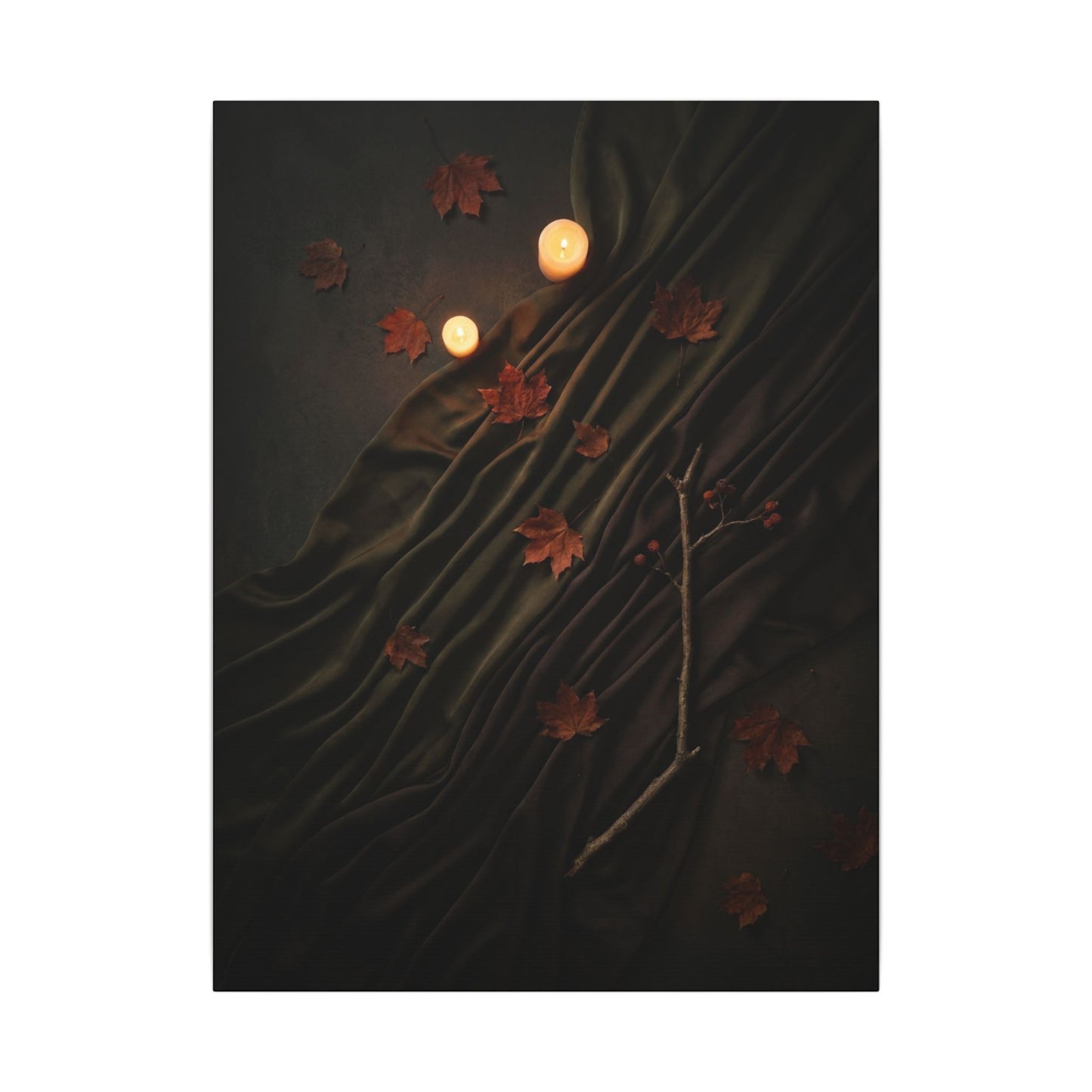 Autumn Silk Drape Moody Minimal Canvas Art | Moody Decor