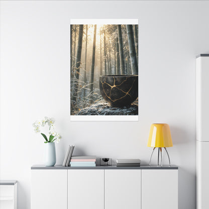 Fukinsei Bamboo Grove Canvas Art - Kintsugi Gold Repair