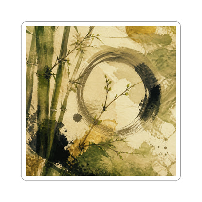 Zen Ink Brushstroke in Golden Hour | Sumi E Sticker