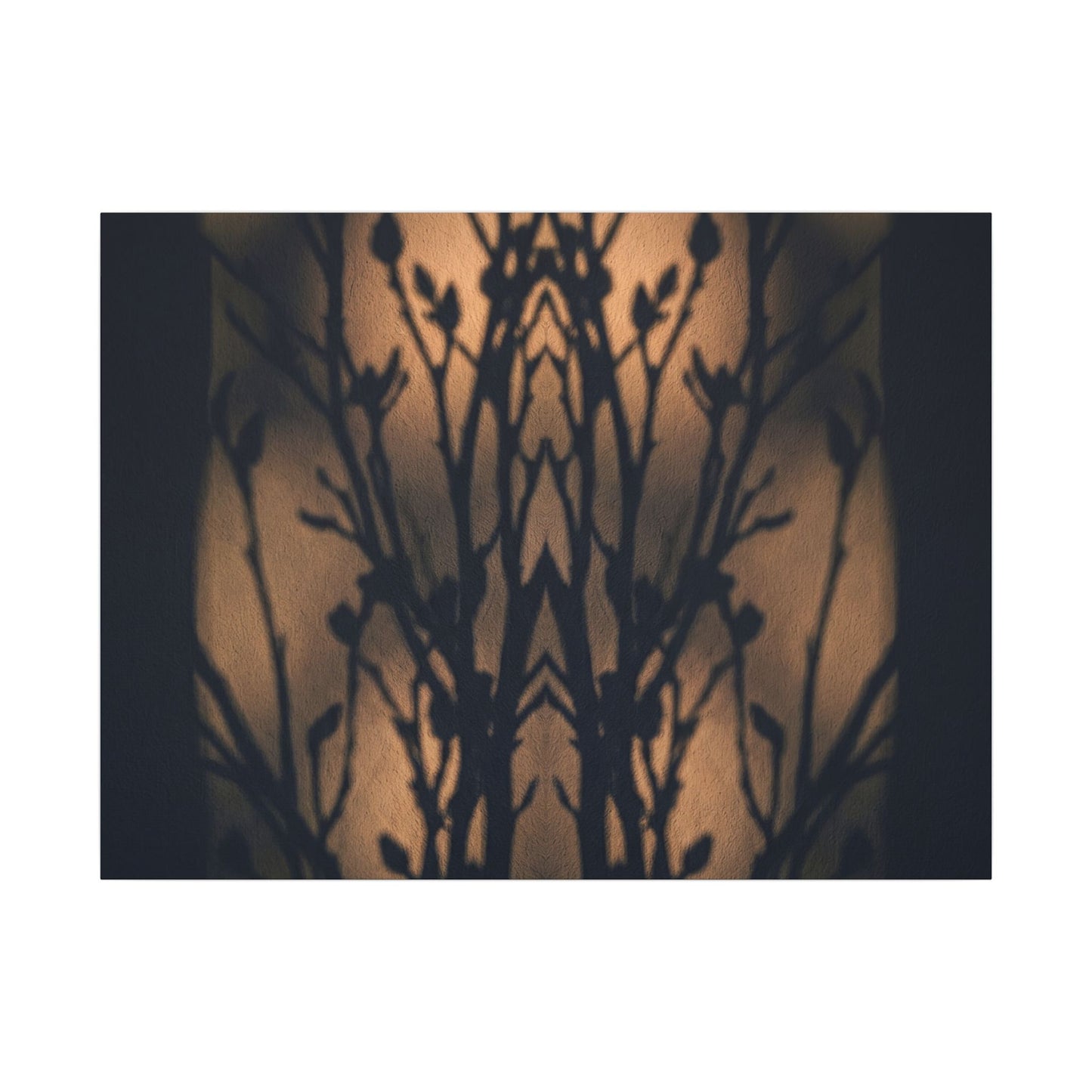 Dark Japandi Shadow Play in Golden Hour | Shadow Zen Canvas Art