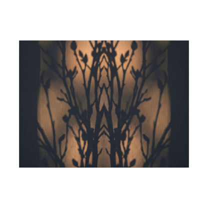 Dark Japandi Shadow Play in Golden Hour | Shadow Zen Canvas Art
