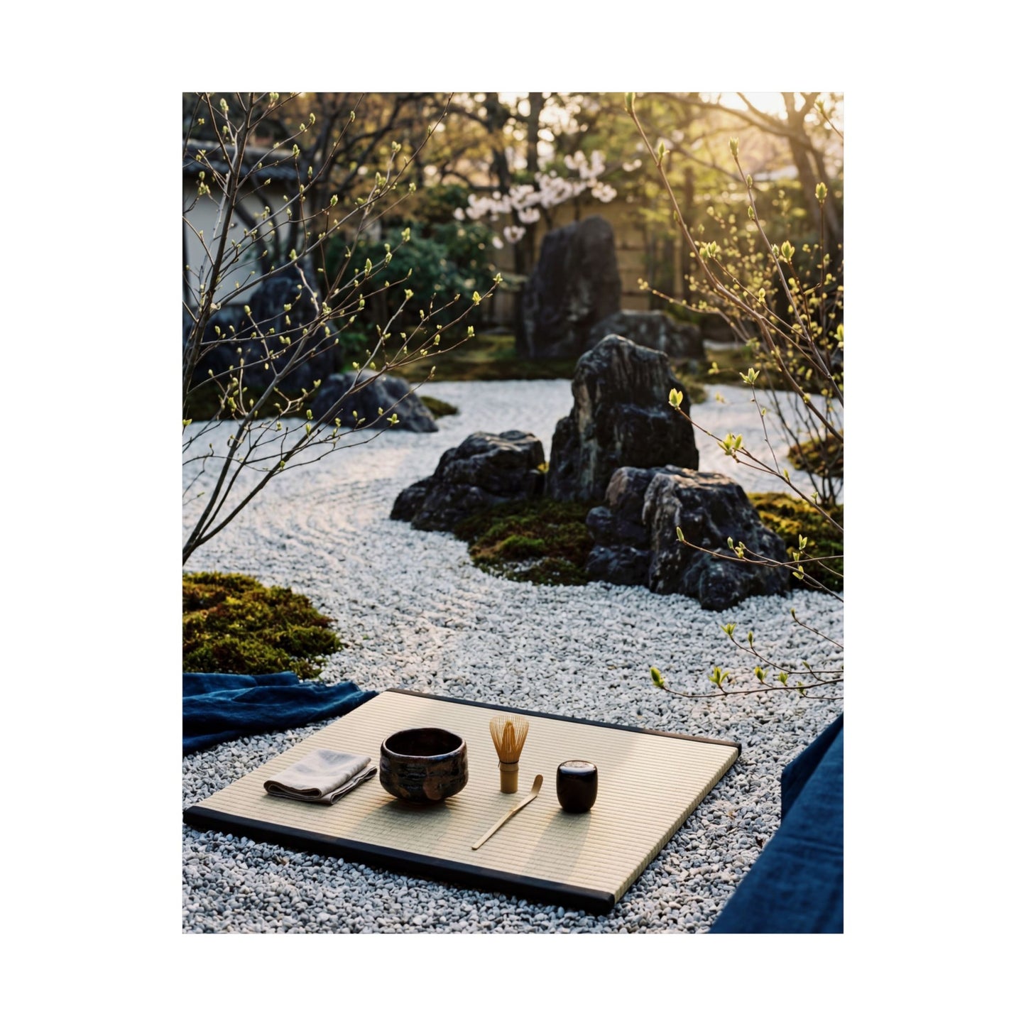 Tea Ceremony Wall Art Print | Spring Zen Karesansui Art