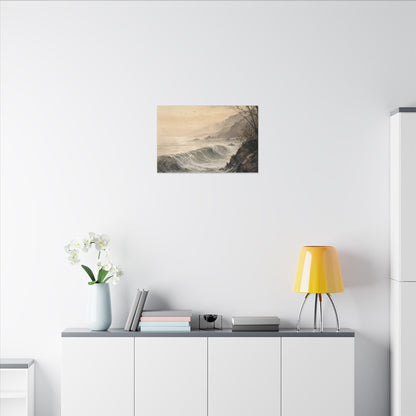 Ocean Wave Spring Canvas Art | Japandi Elegant Design