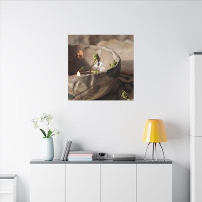 Candlelight Ceramic Bowl Canvas Art - Japandi Ma